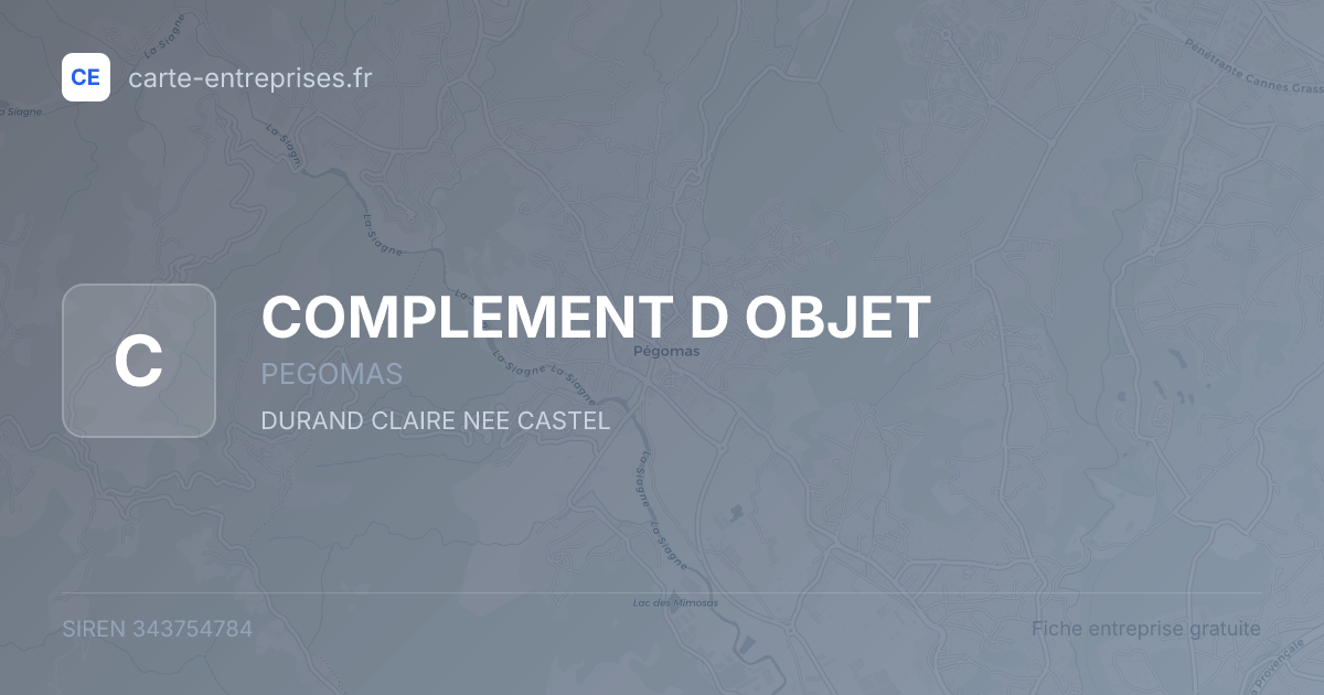 COMPLEMENT D OBJET — 343754784 — fiche entreprise