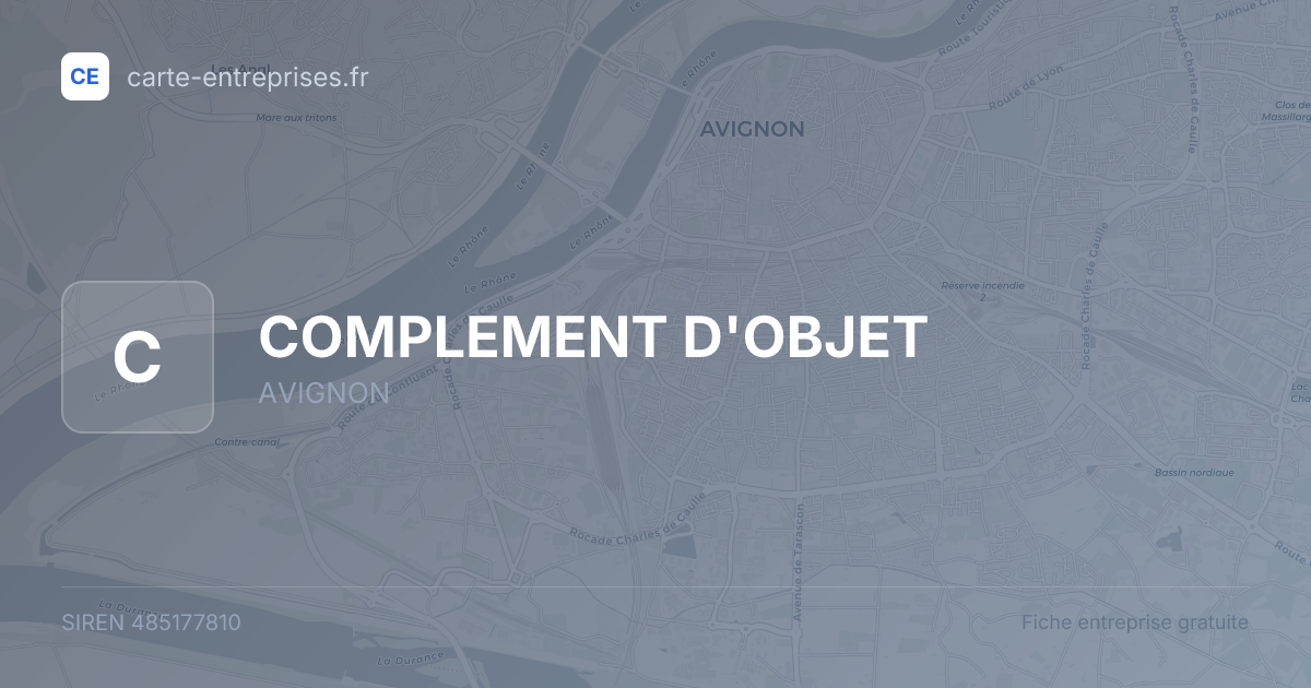 COMPLEMENT D'OBJET — 485177810 — fiche entreprise