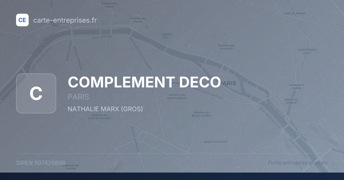 COMPLEMENT DECO — 507426898 — fiche entreprise