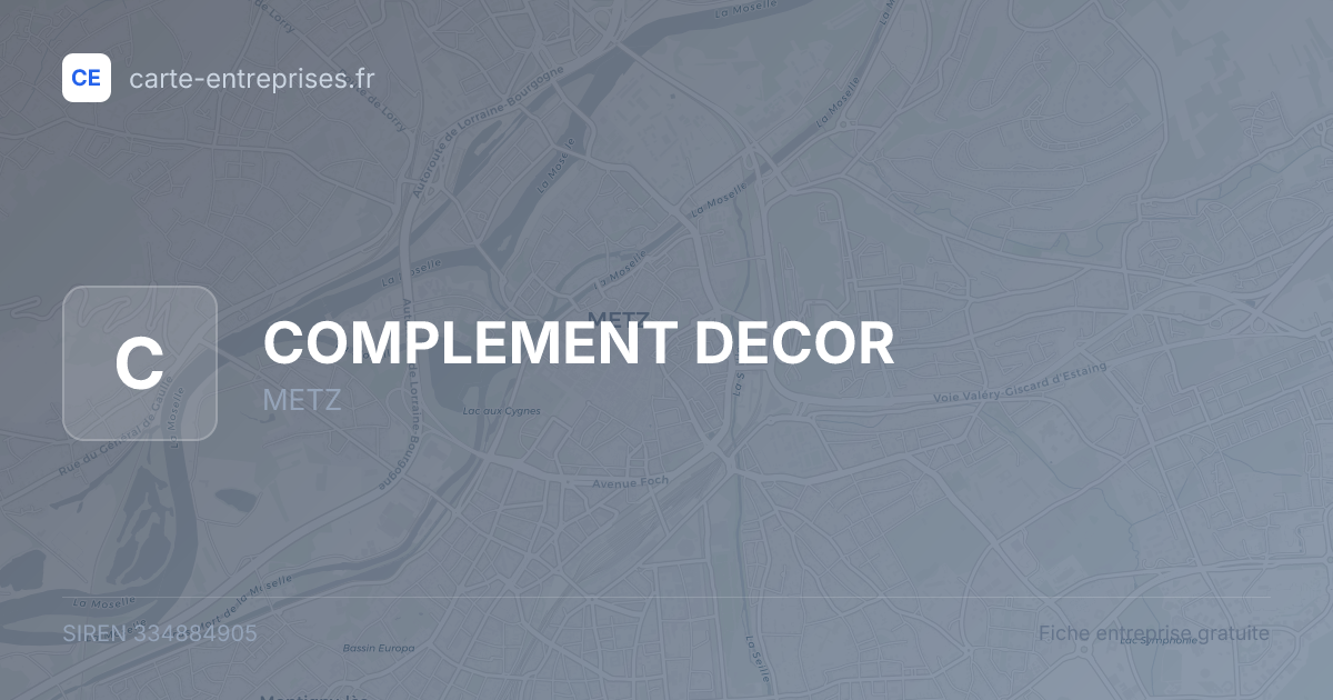 COMPLEMENT DECOR — 334884905 — fiche entreprise