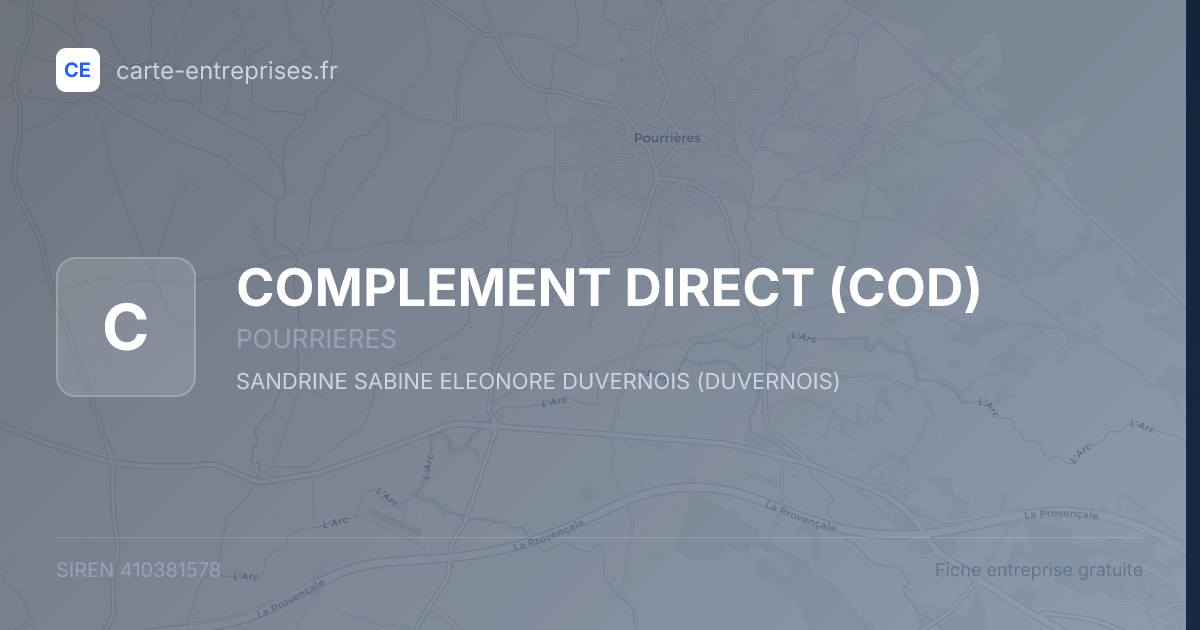 COMPLEMENT DIRECT (COD) — 410381578 — fiche entreprise