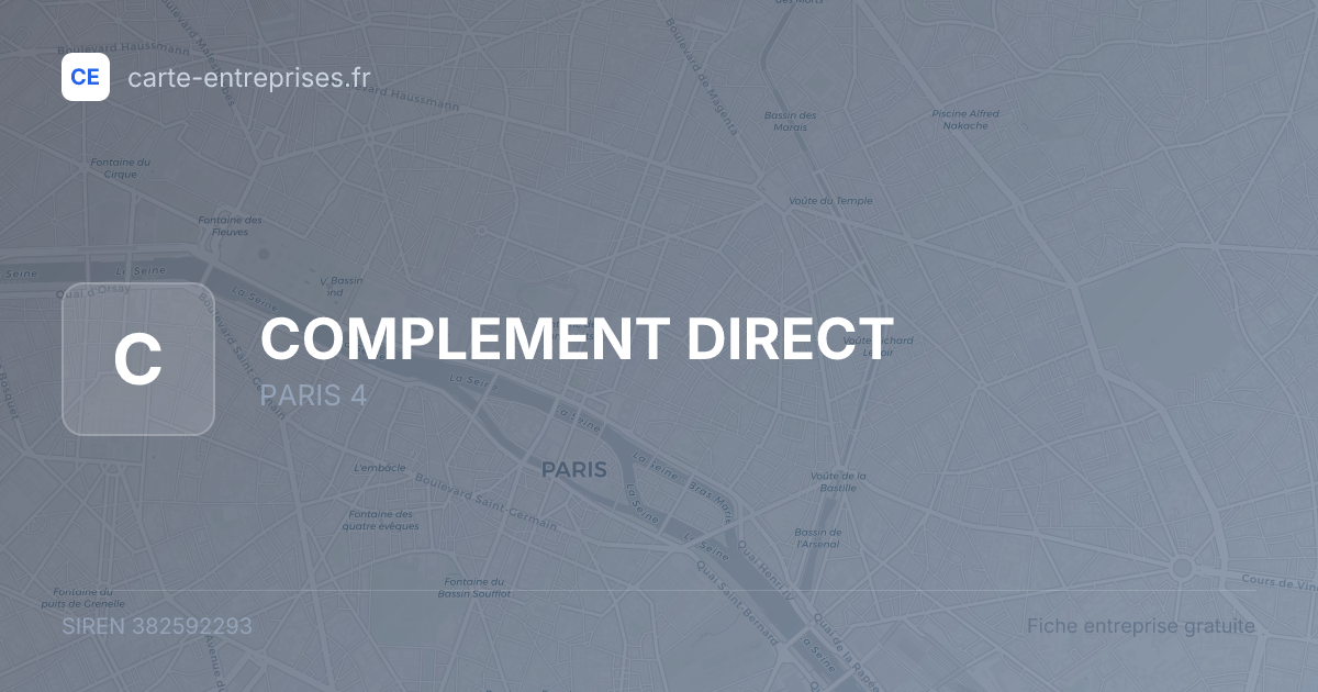 COMPLEMENT DIRECT — 382592293 — fiche entreprise
