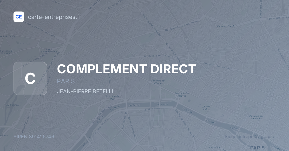 COMPLEMENT DIRECT — 891425746 — fiche entreprise