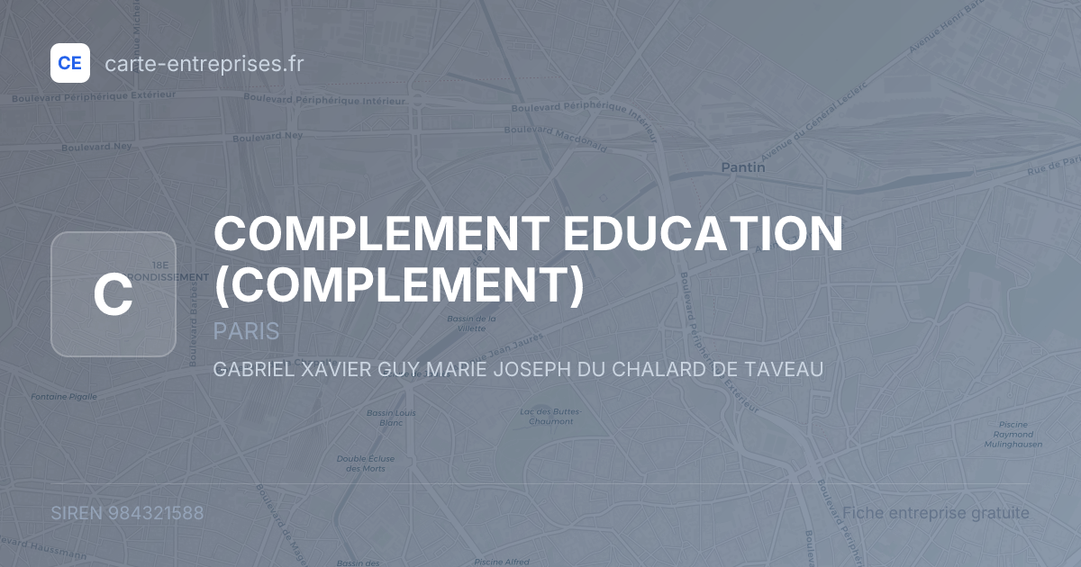 COMPLEMENT EDUCATION (COMPLEMENT) — 984321588 — fiche entreprise
