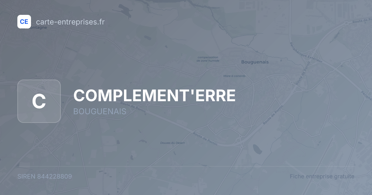 COMPLEMENT'ERRE — 844228809 — fiche entreprise