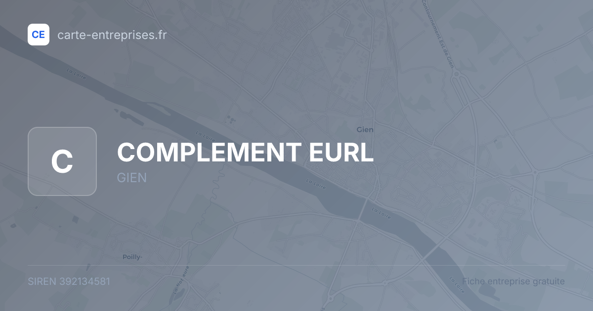 COMPLEMENT EURL — 392134581 — fiche entreprise
