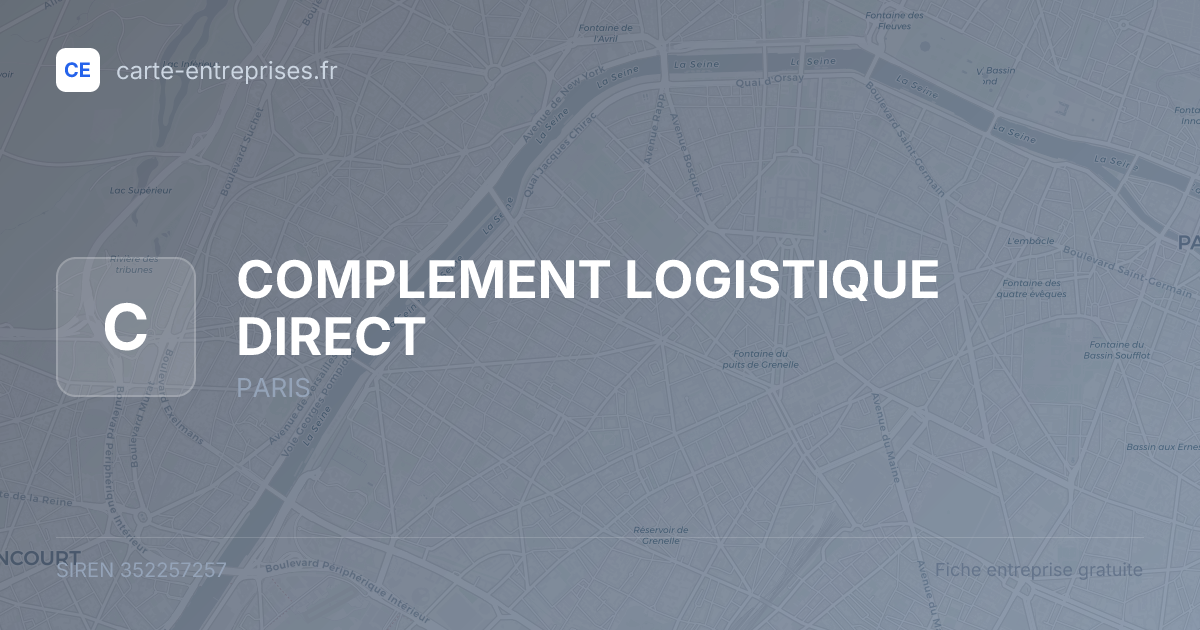 COMPLEMENT LOGISTIQUE DIRECT — 352257257 — fiche entreprise