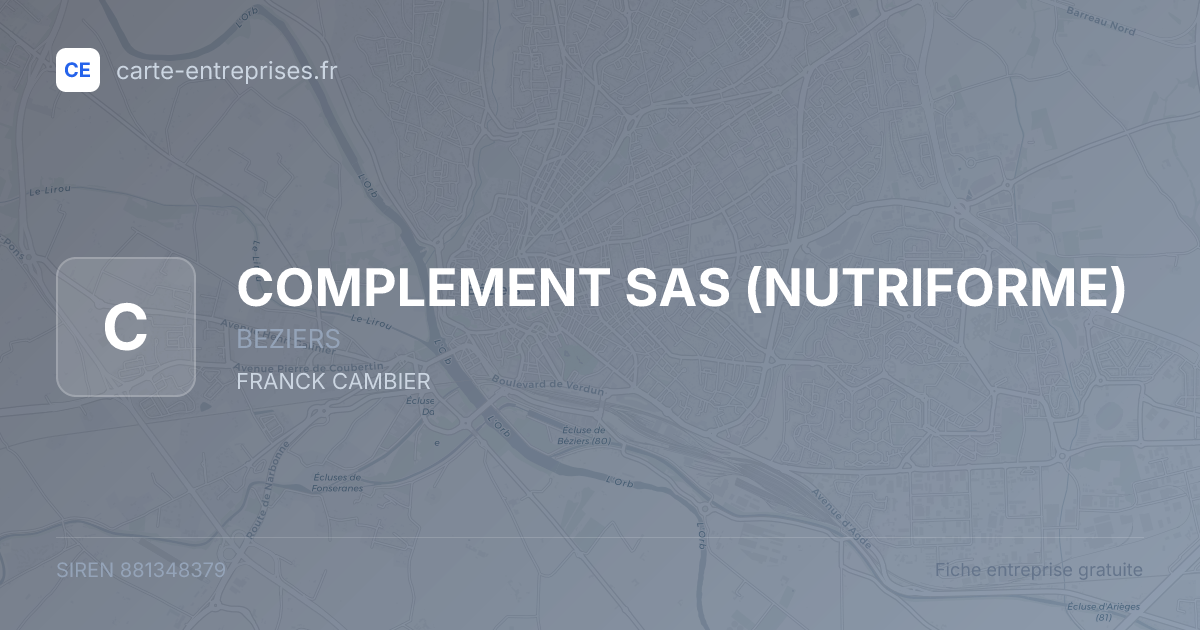 COMPLEMENT SAS (NUTRIFORME) — 881348379 — fiche entreprise