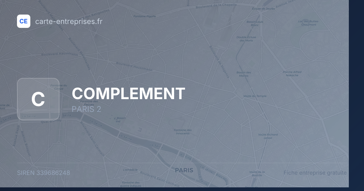 COMPLEMENT — 339686248 — fiche entreprise