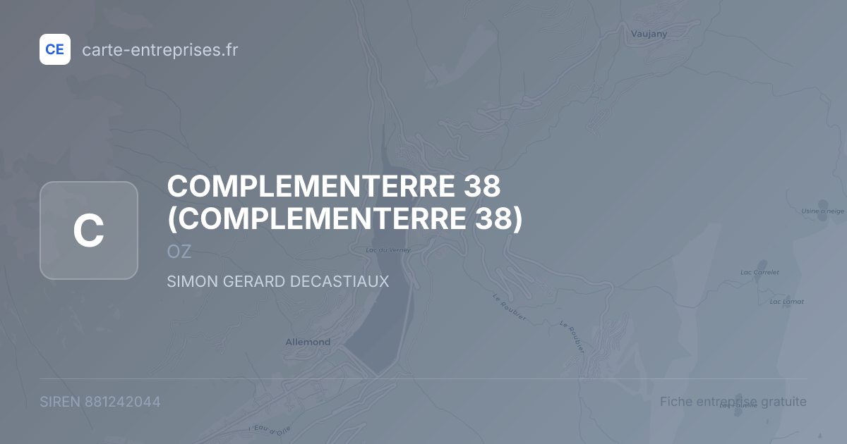 COMPLEMENTERRE 38 — 881242044 — fiche entreprise