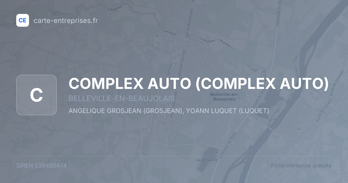 COMPLEX AUTO — 539490474 — fiche entreprise