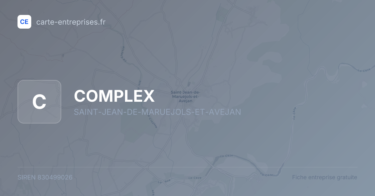 COMPLEX — 830499026 — fiche entreprise