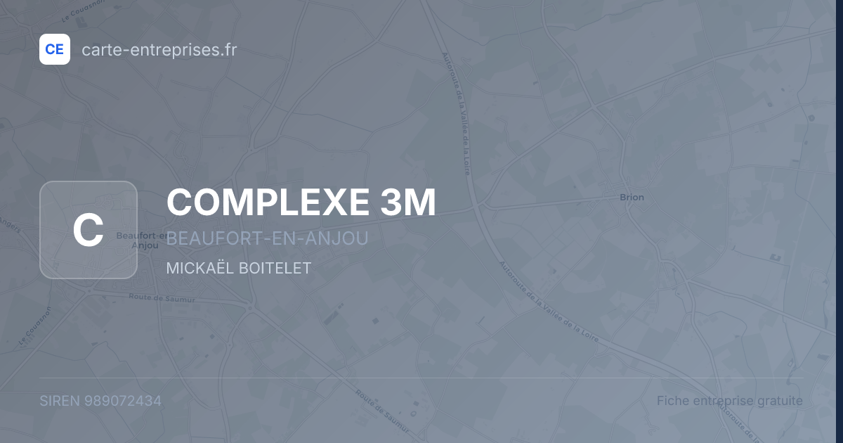 COMPLEXE 3M — 989072434 — fiche entreprise