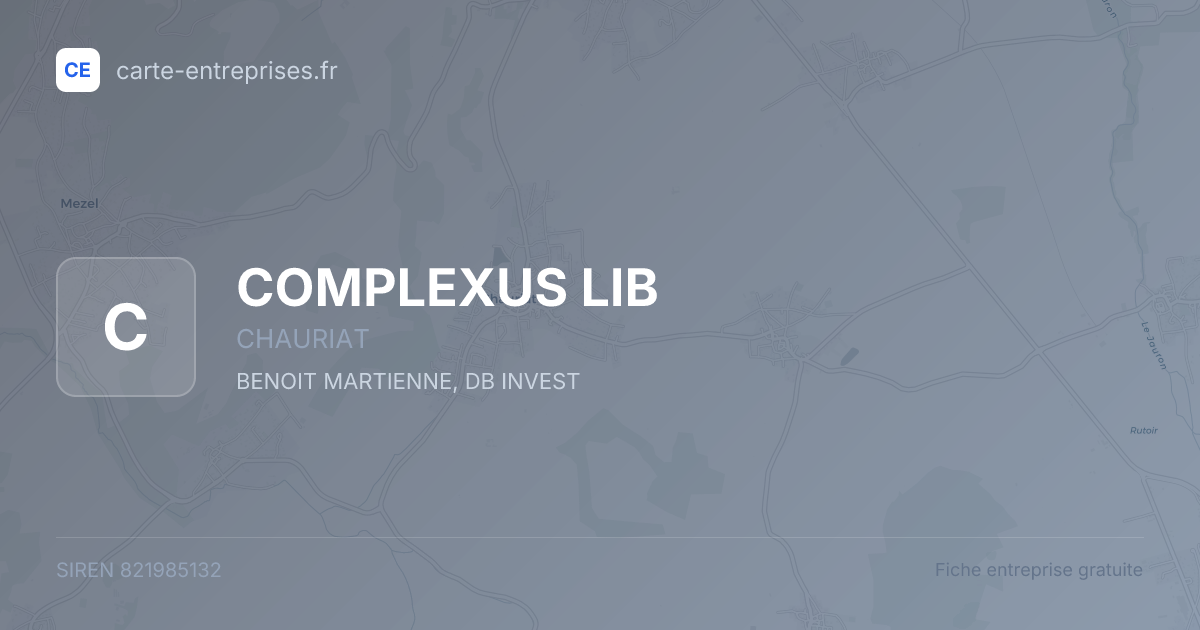 COMPLEXUS LIB — 821985132 — fiche entreprise
