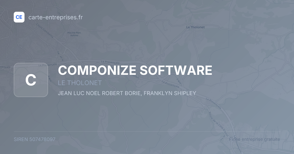 COMPONIZE SOFTWARE — 507478097 — fiche entreprise