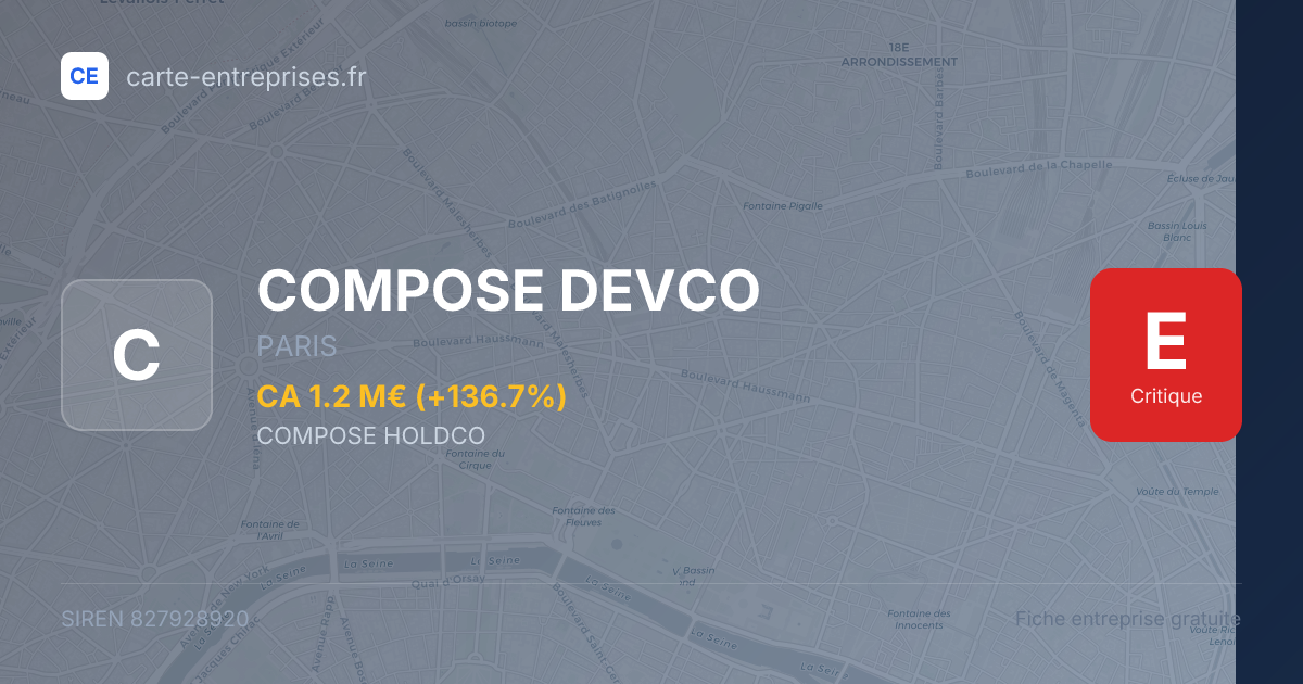 COMPOSE DEVCO — 827928920 — fiche entreprise