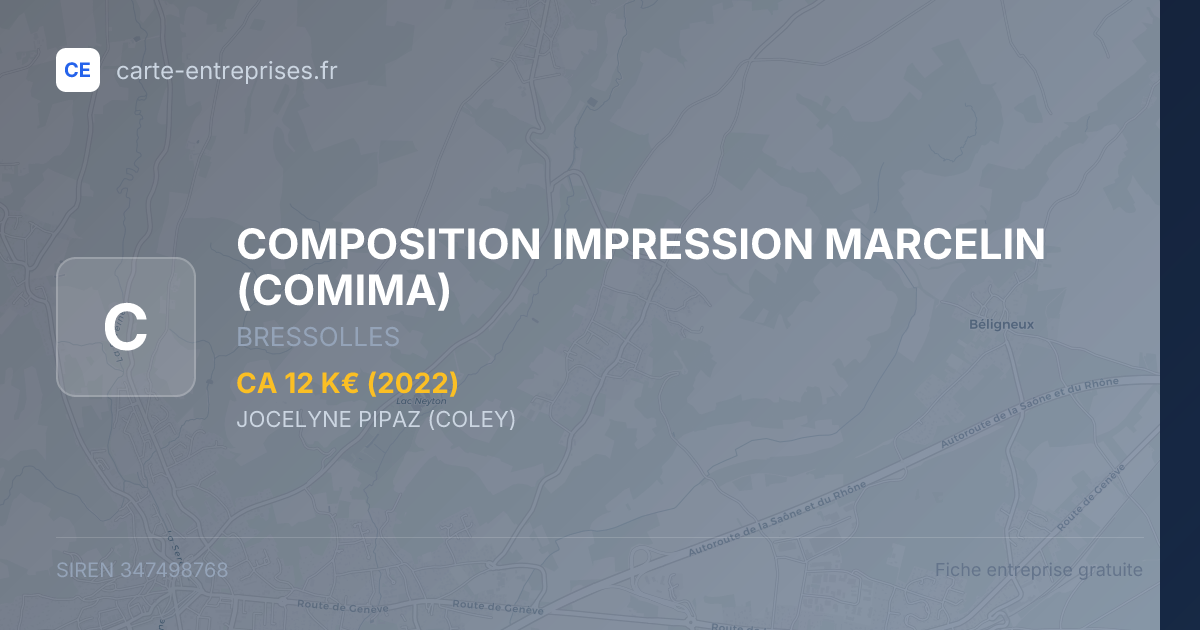 COMPOSITION IMPRESSION MARCELIN (COMIMA) — 347498768 — fiche entreprise