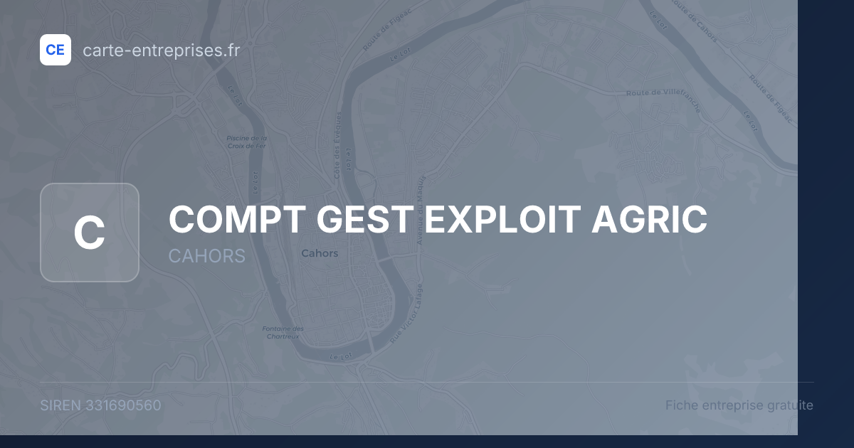 COMPT GEST EXPLOIT AGRIC — 331690560 — fiche entreprise