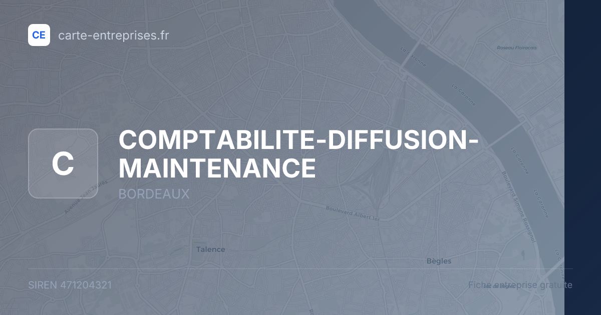 COMPTABILITE-DIFFUSION-MAINTENANCE — 471204321 — fiche entreprise