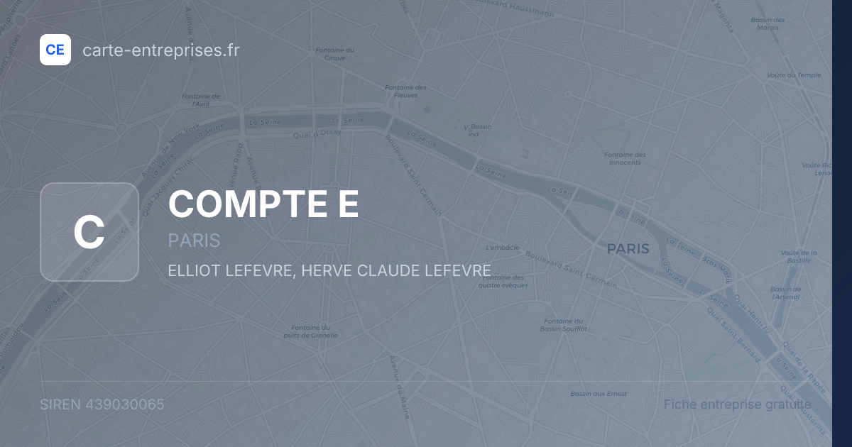 COMPTE E — 439030065 — fiche entreprise