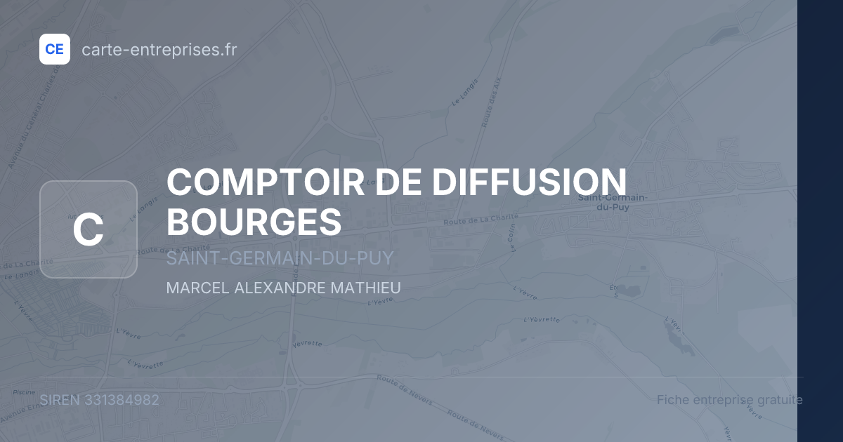 COMPTOIR DE DIFFUSION BOURGES — 331384982 — fiche entreprise