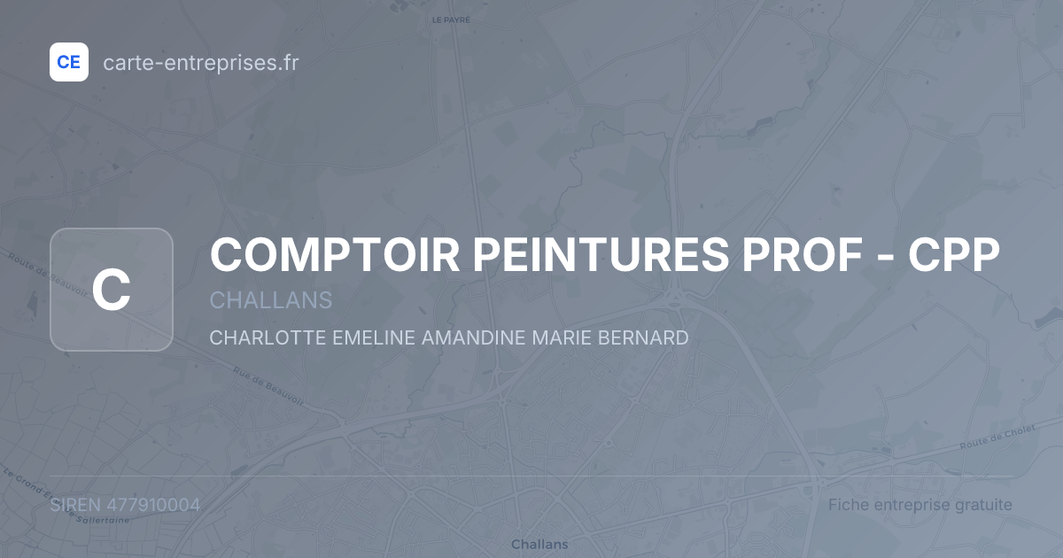 COMPTOIR PEINTURES PROF - CPP — 477910004 — fiche entreprise