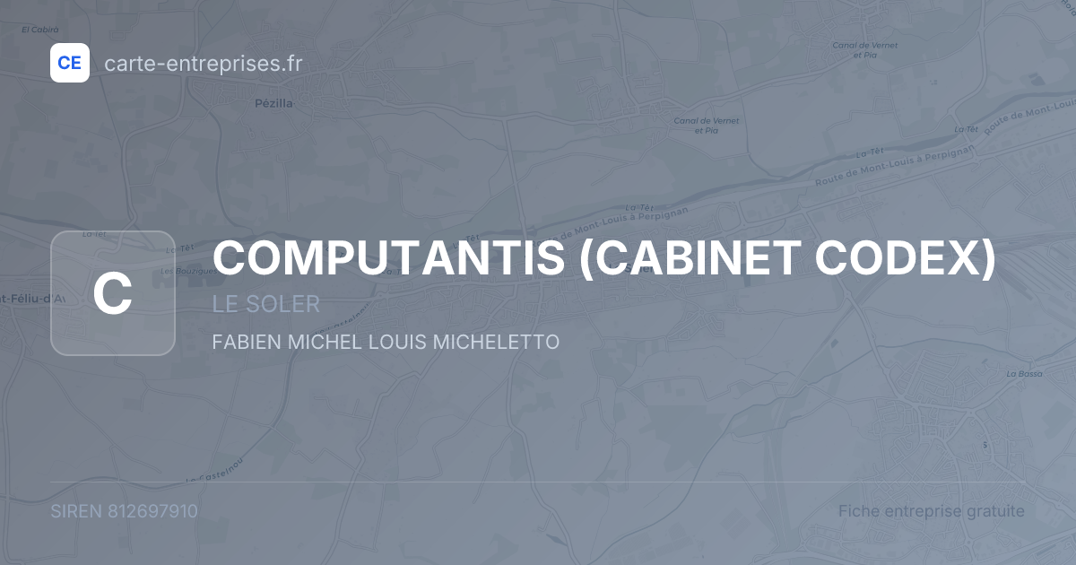 COMPUTANTIS (CABINET CODEX) — 812697910 — fiche entreprise