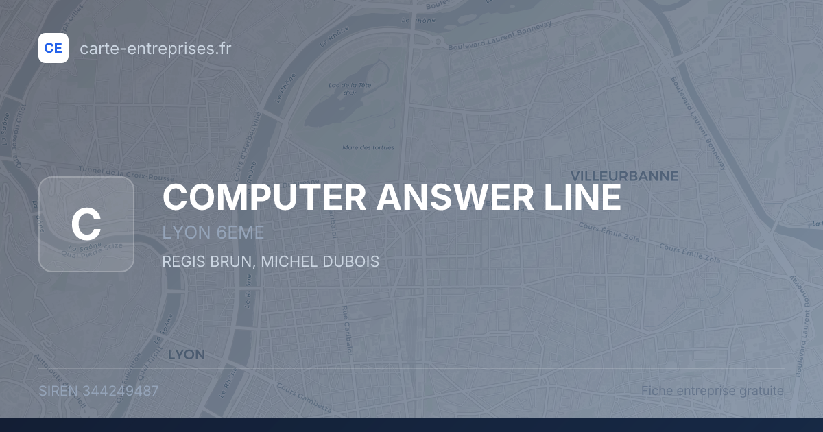 COMPUTER ANSWER LINE — 344249487 — fiche entreprise