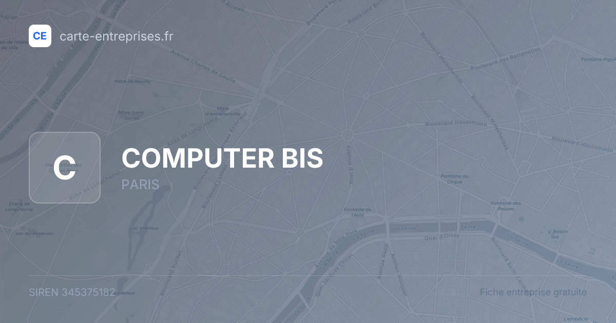 COMPUTER BIS — 345375182 — fiche entreprise