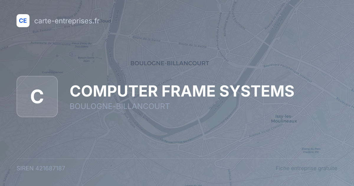 COMPUTER FRAME SYSTEMS — 421687187 — fiche entreprise