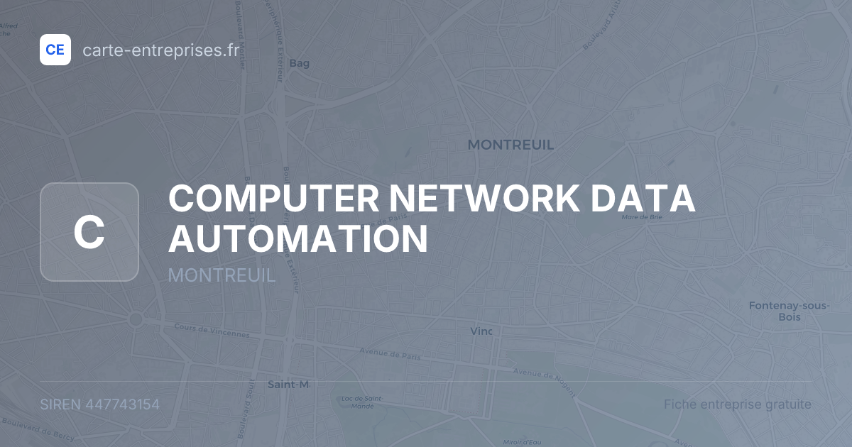 COMPUTER NETWORK DATA AUTOMATION — 447743154 — fiche entreprise
