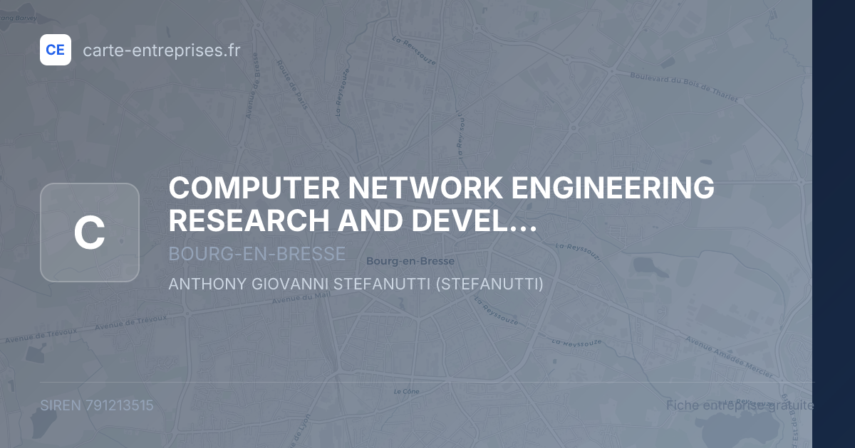 COMPUTER NETWORK ENGINEERING RESEARCH AND DEVELOPMENT (CNERD) — 791213515 — fiche entreprise