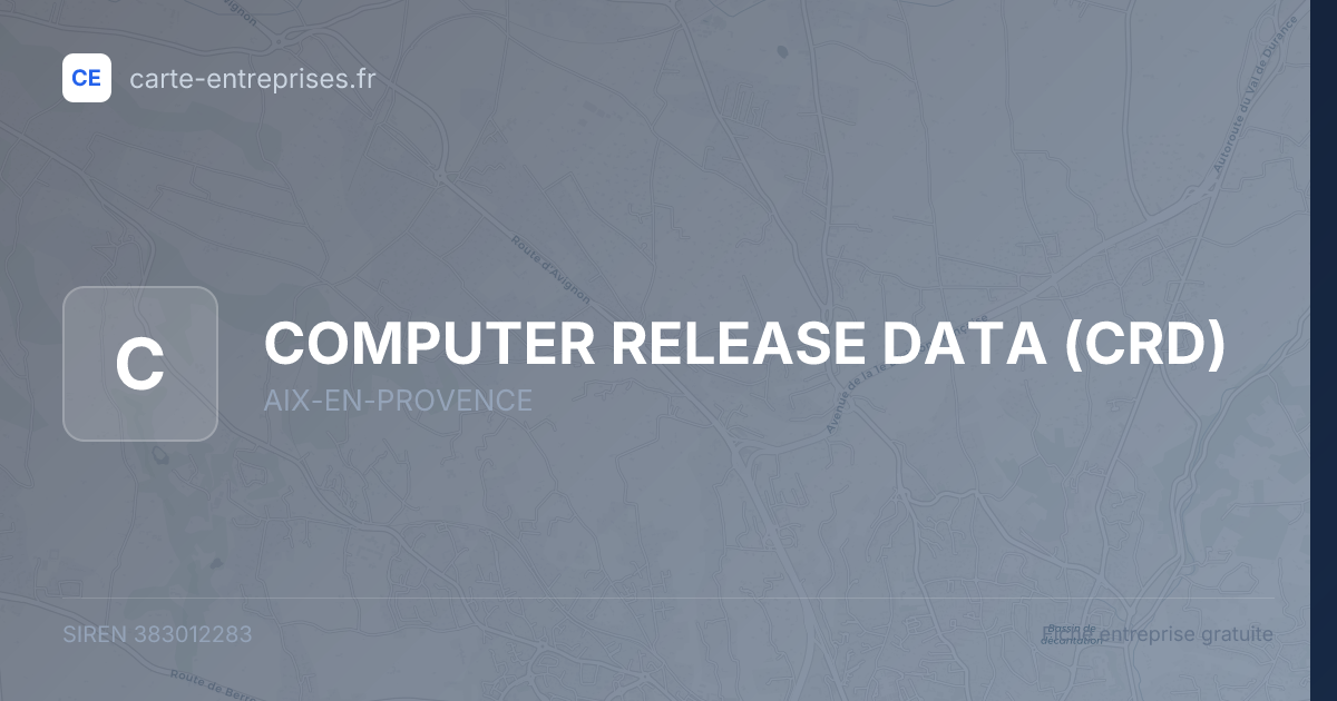 COMPUTER RELEASE DATA (CRD) — 383012283 — fiche entreprise