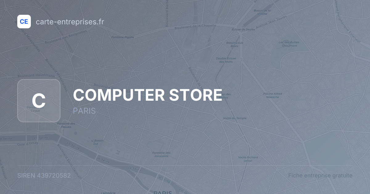 COMPUTER STORE — 439720582 — fiche entreprise