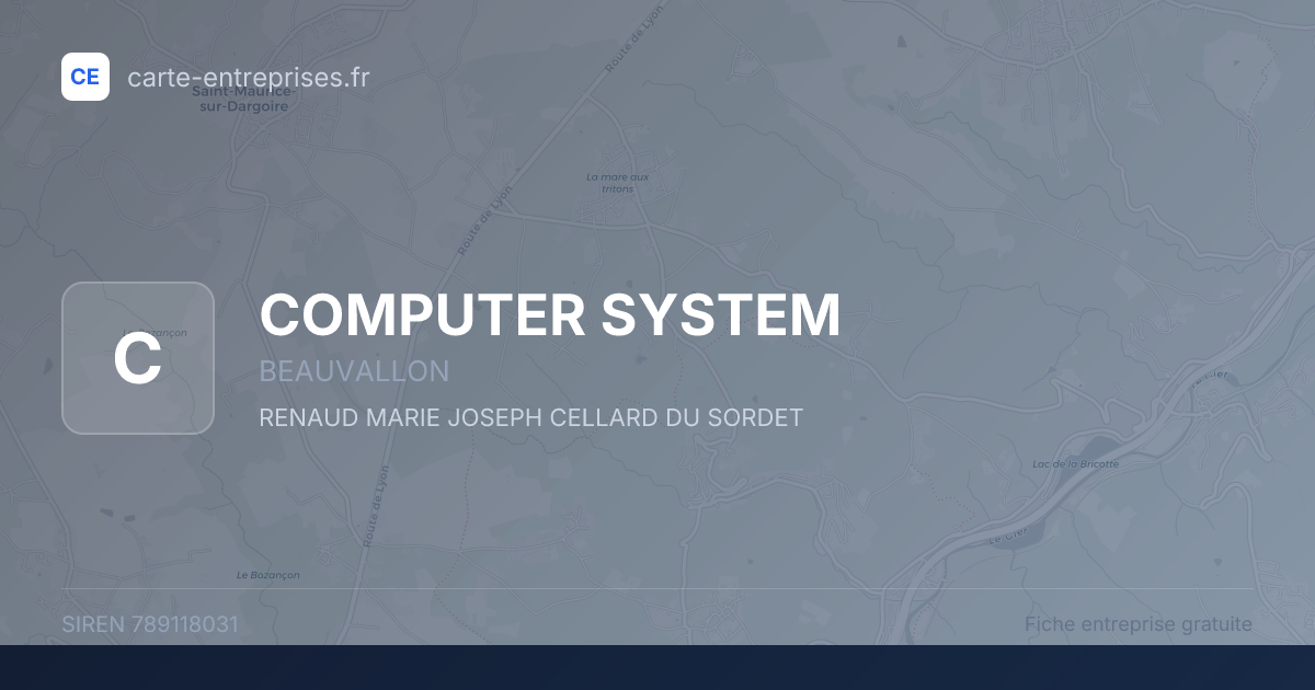 COMPUTER SYSTEM — 789118031 — fiche entreprise