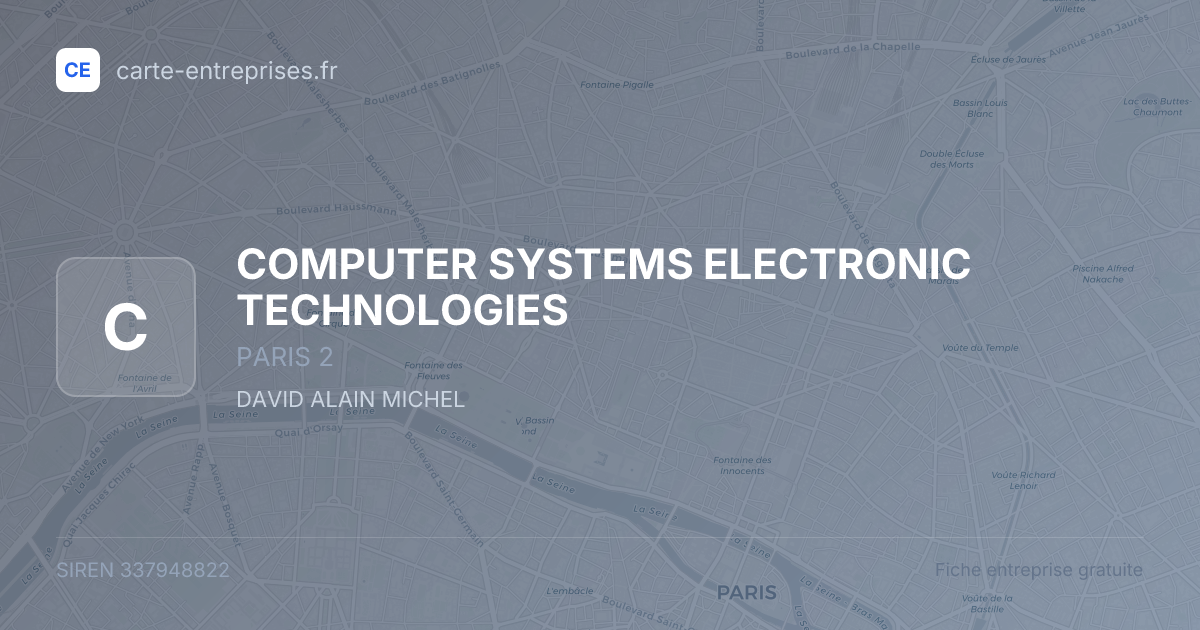COMPUTER SYSTEMS ELECTRONIC TECHNOLOGIES — 337948822 — fiche entreprise