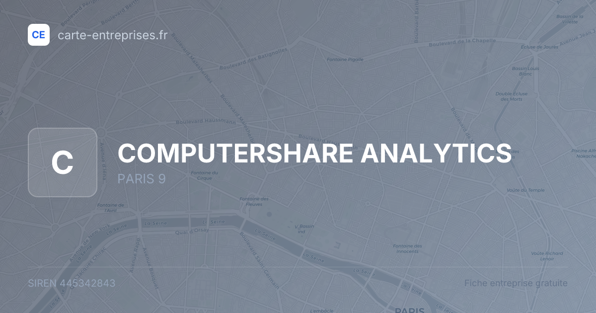 COMPUTERSHARE ANALYTICS — 445342843 — fiche entreprise