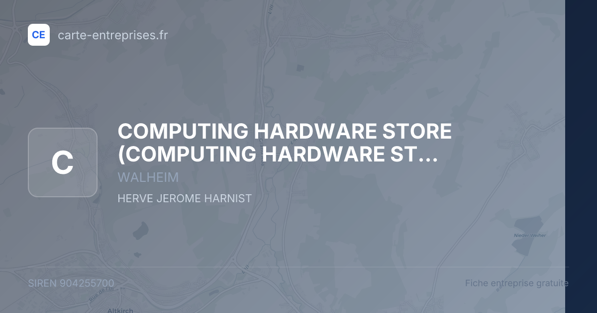 COMPUTING HARDWARE STORE — 904255700 — fiche entreprise