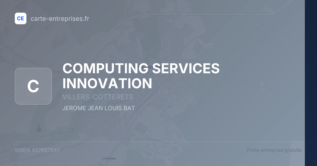 COMPUTING SERVICES INNOVATION — 437657547 — fiche entreprise