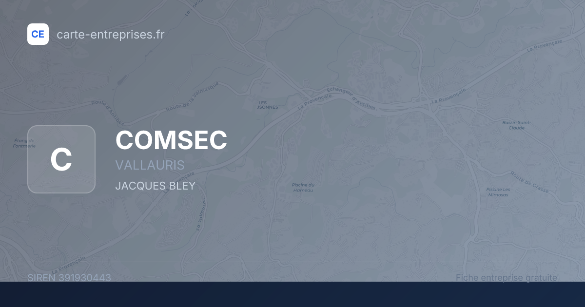 COMSEC — 391930443 — fiche entreprise