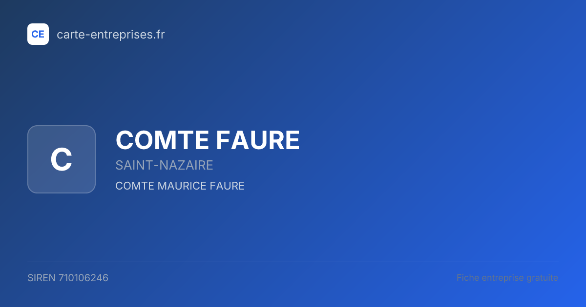 COMTE FAURE — 710106246 — fiche entreprise