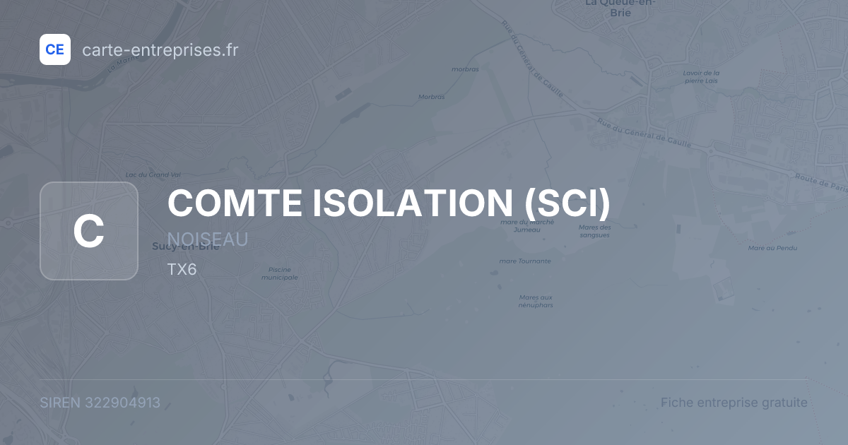 COMTE ISOLATION (SCI) — 322904913 — fiche entreprise