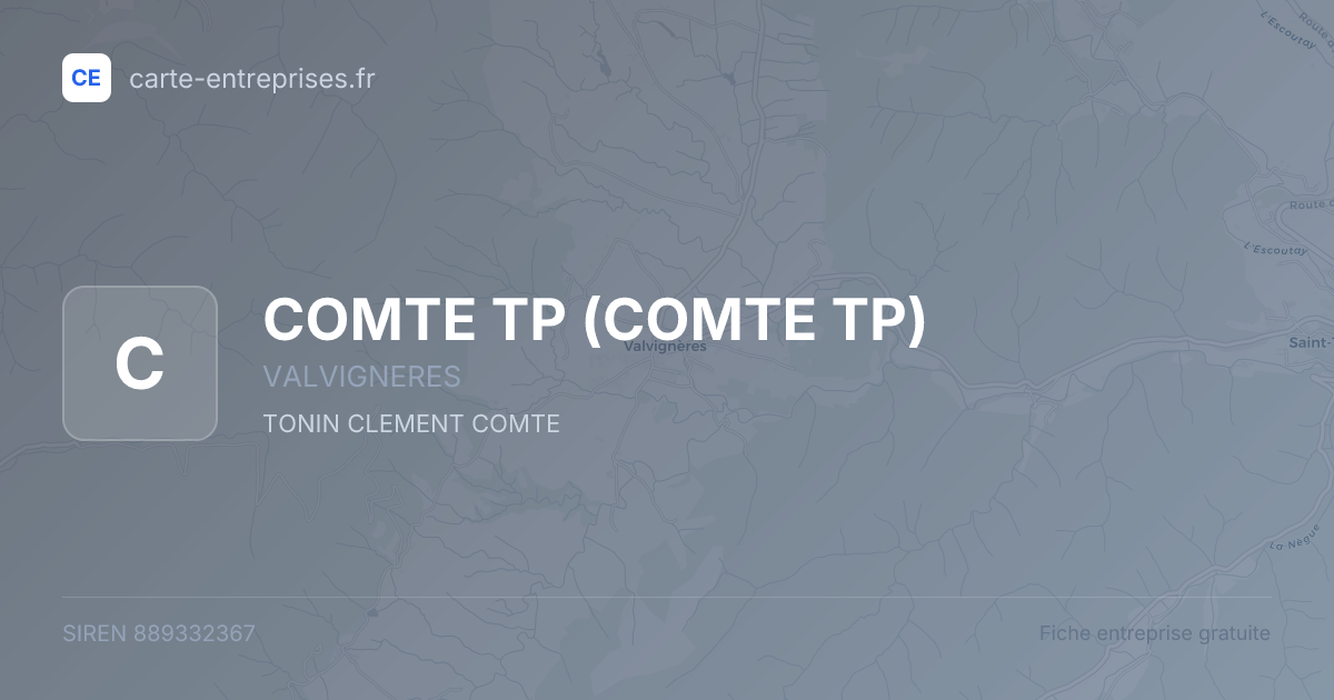 COMTE TP — 889332367 — fiche entreprise