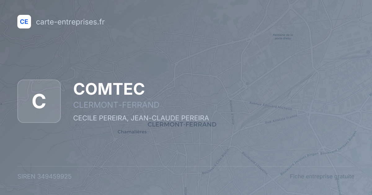 COMTEC — 349459925 — fiche entreprise