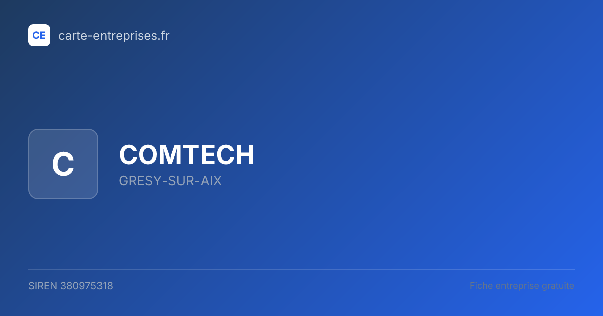 COMTECH — 380975318 — fiche entreprise