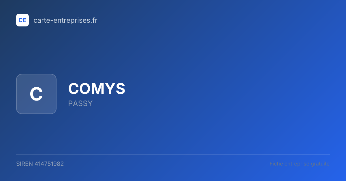 COMYS — 414751982 — fiche entreprise