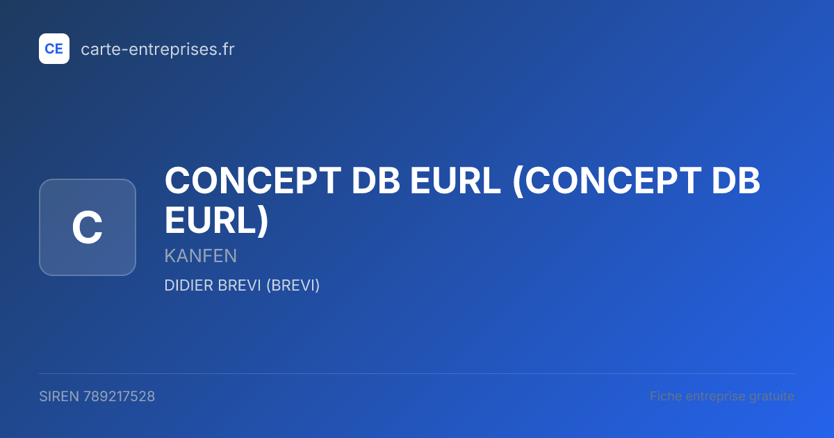 CONCEPT DB EURL — 789217528 — fiche entreprise