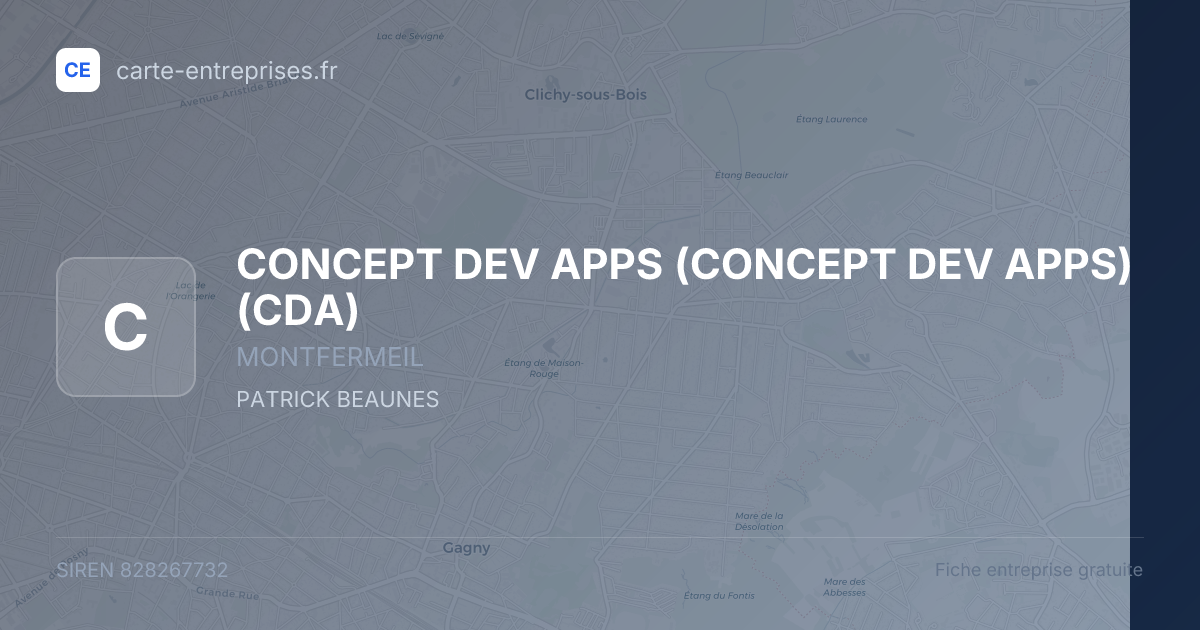 CONCEPT DEV APPS (CONCEPT DEV APPS) (CDA) — 828267732 — fiche entreprise
