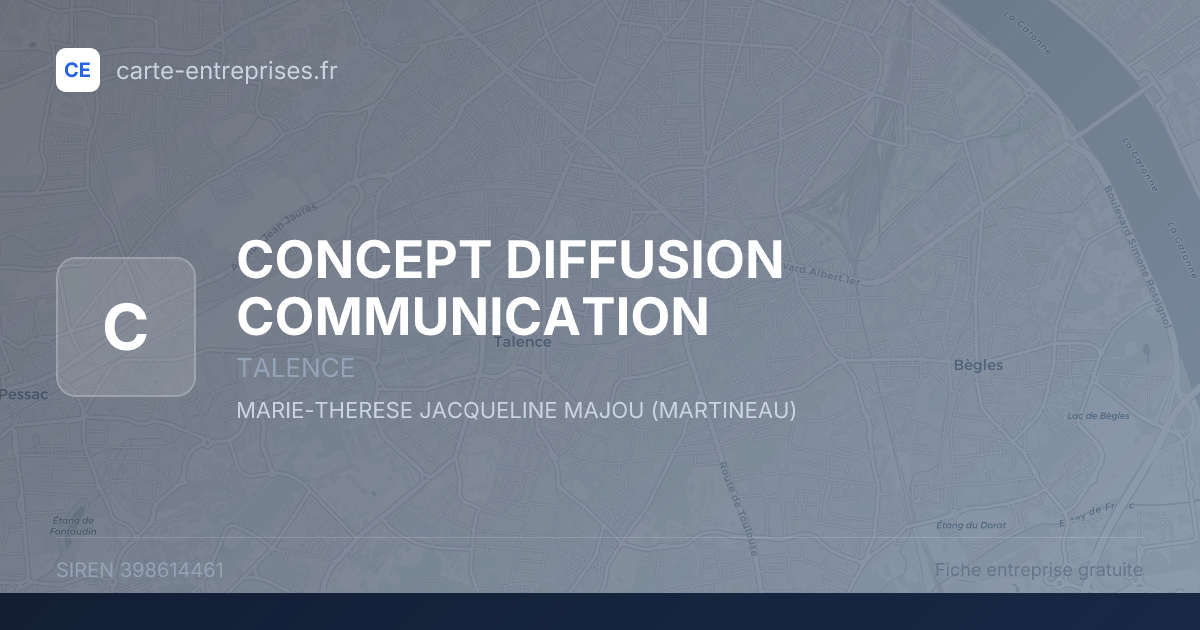 CONCEPT DIFFUSION COMMUNICATION — 398614461 — fiche entreprise