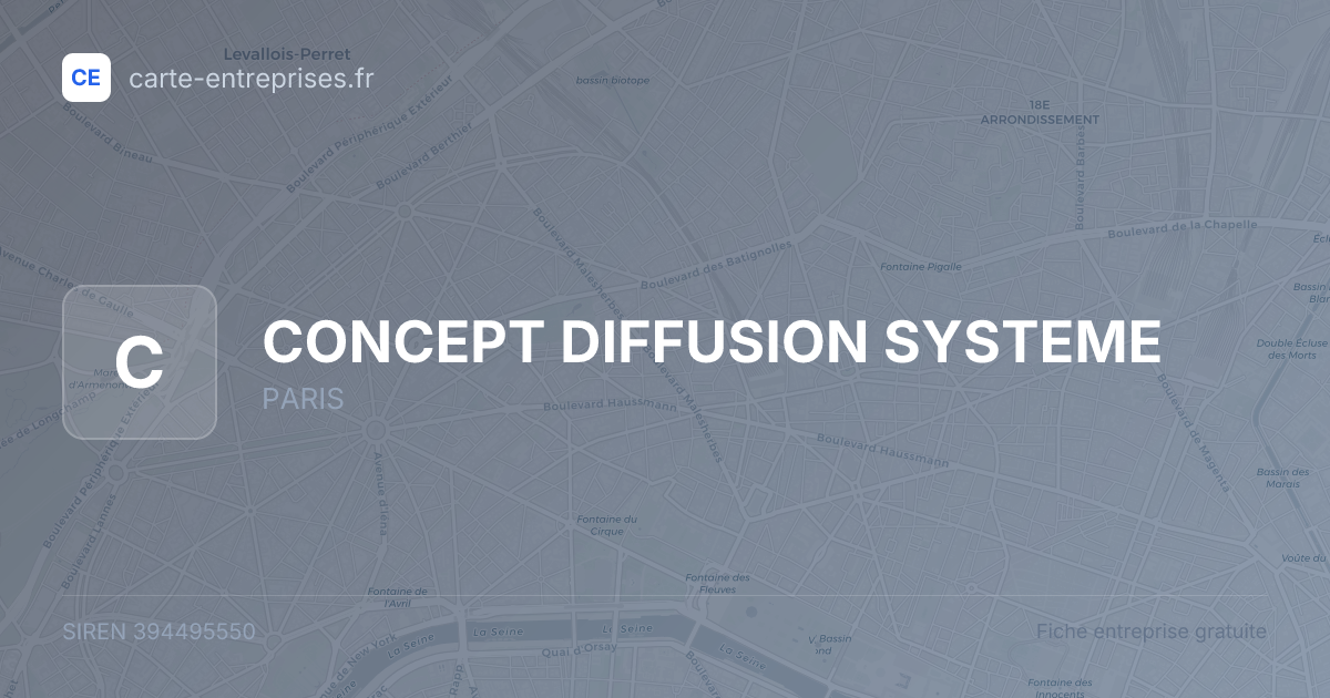 CONCEPT DIFFUSION SYSTEME — 394495550 — fiche entreprise